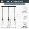 Kenroy Home Caulford Collection Ribbed Glass 3-Light Black Metal Island