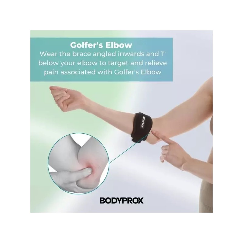 Bodyprox 테니스 및 골퍼의 팔꿈치 를 위한 바디프록스 브레이스 2팩