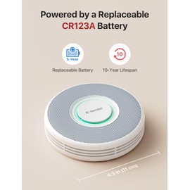 X-Sense Smart Smoke Detector with Voice Alerts and 17 Locations, Wi-Fi Smoke Alarm with SBS50 Base Station (Not Included), Test from APP, Wireless Interconnected Fire Alarm, Model XS0B-MR, 1-Pack