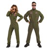 KarnevalsTeufel Combat Pilot Overalls in Olive Green for Women with