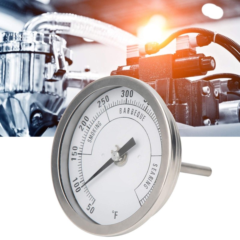 Dial Thermometer, 3in Adjustable NPT Thread 1/2in Pointer Thermometer for