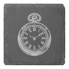 4 x 'Vintage Pocket Watch' 10cm Square Slate Coasters (CR00214626)