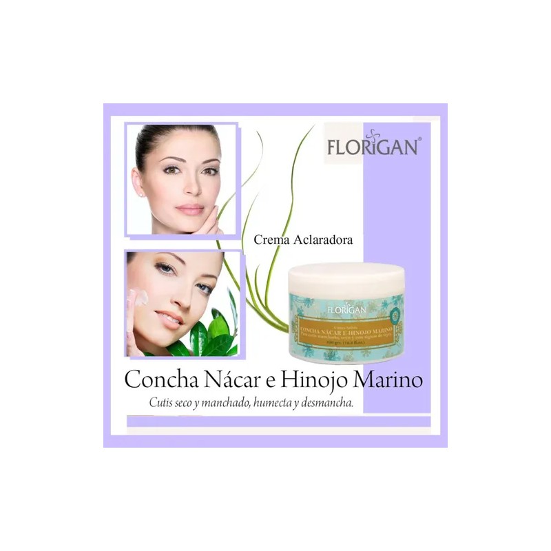 Crema Concha Nacar E Hinojo Marino 350g. Florigan® Pack 5pzs