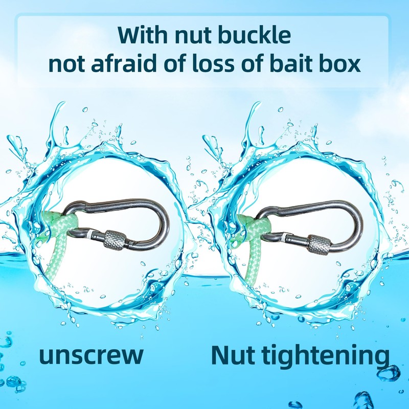 ZZOFSWORM Bait Cage with Quick Release Clips&Luminous Rope,Bait Box Fishing