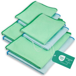 Elexaclean Window Cloth, Streak-Free, Microfibre Cloth, 60 x 40 cm and 40 x 30 cm, Oeko-Tex Standard 100 Fenstertuch, 8er Set, 60x40cm & 40x30cm