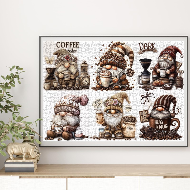 Fantasy Coffee Gnome Puzzles for Adults 1000 Pieces, Impossible Hard