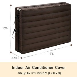 FORSPARK Indoor Air Conditioner Cover, AC Covers for Inside with Free Drawstring, 17 x 13 x 3.5 inches (L x H x D) -Brown
