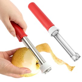 2-In-1 Corer Remover and Apples Peeler, Durable Stainless Steel Fruit Corer Tool for Bell Peppers, Apples, Pears(COLOR:Red)