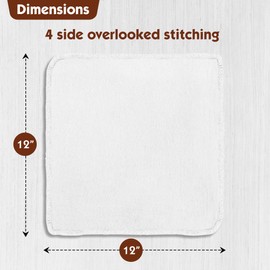 Nabob Wipers Auto Mechanic Shop Towels 100 Pack Bulk Rags 100% Cotton Commercial Grade Shop Rags Size 14"x14" (100 Pack, White)