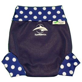 Konfidence Splashy Nappy – Reusable Eco-Friendly Swim Nappy Cover Made Using Recycled Plastics (3–36mths) Leak Proof Design - Machine Washable (Splashy Polka Dot, 18-24 Months)