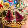 Sass & Belle Deep Red Tree & Diamond Paper Honeycomb