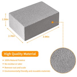 4TH Pumice Stone for Grill Cleaning,Heavy Duty Cleaning Brick,Easy to Remove Stubborn Stain for Griddle/Swimming Pool/BBQ Outdoor/Toilet Bowl/Stove - Grey,4 Packs