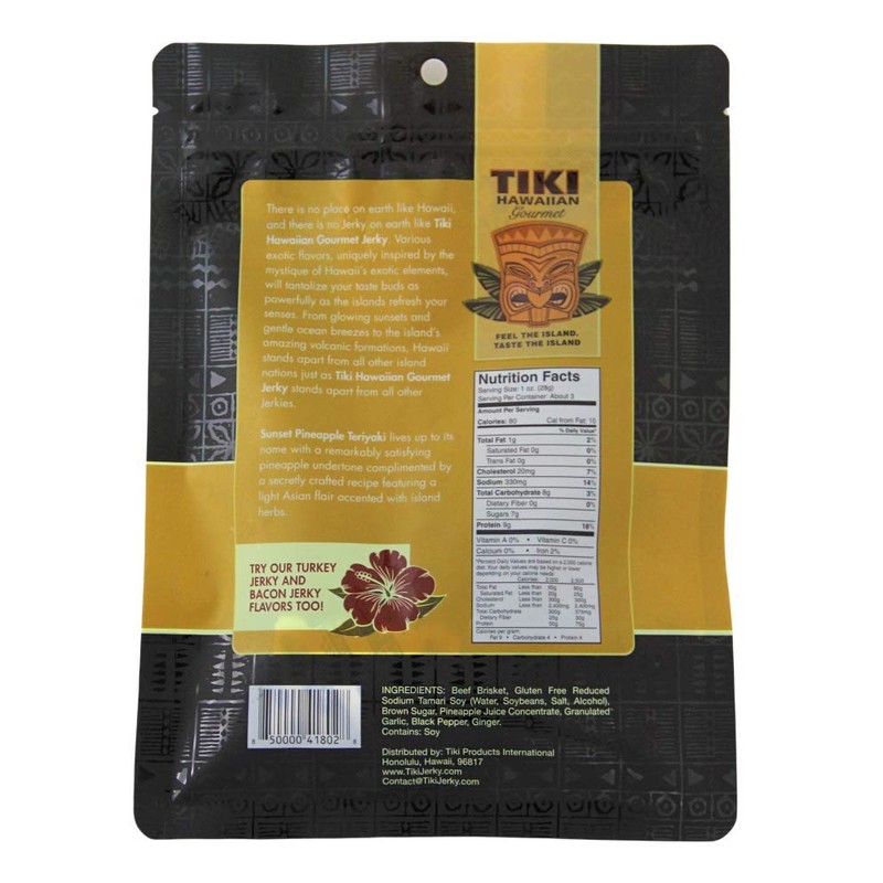 Tiki Hawaiian Gourmet Jerky | Sunset Pineapple Teriyaki (Beef)