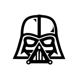 Bargain Max Decals Vader Helmet Decal Notebook Car Laptop 5.5" (Black)