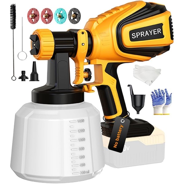 Cordless Paint Sprayer for Dewalt 20V MAX Battery Electric Spray