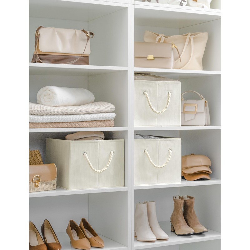 StorageWorks Storage Baskets for Shelves, Foldable Fabric Closet Storage Bins