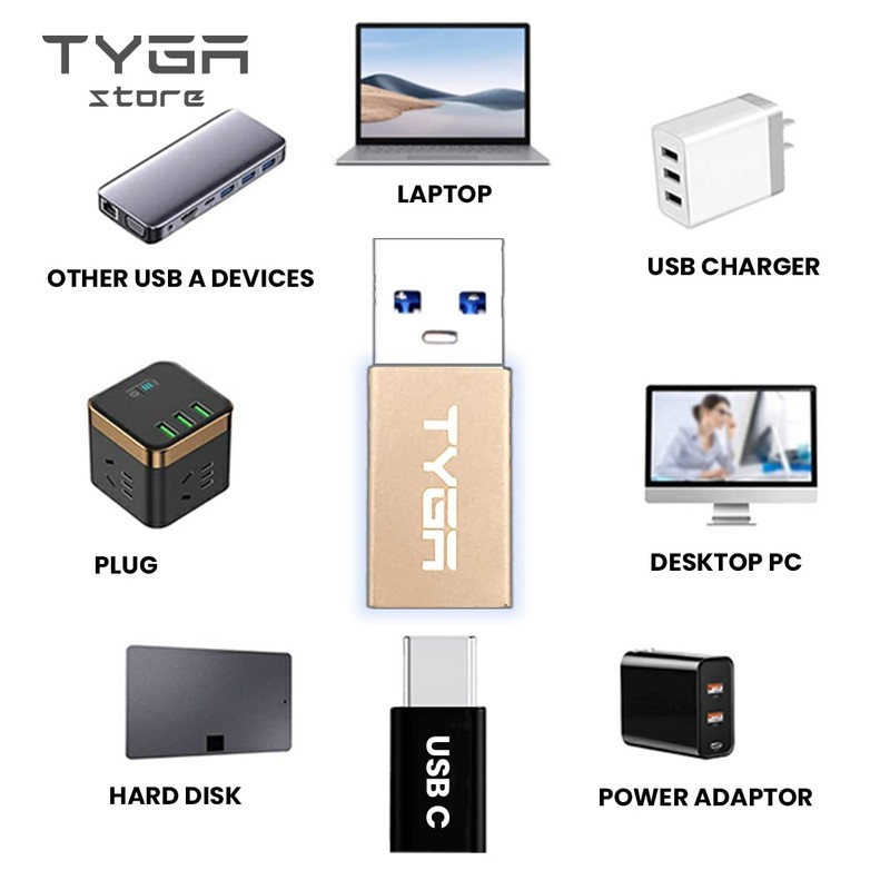 TYGA STORE USB Type C Female to USB Type A