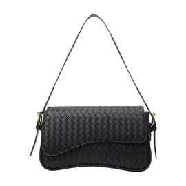 AndThere Woven Leather Clutch Bag for Women Handbags Small Shoulder Bag Hobo Woven Crossbody Bags with Magnetic Buckle Ladies Handbag Mini Clutch Purse for Party Prom Wedding