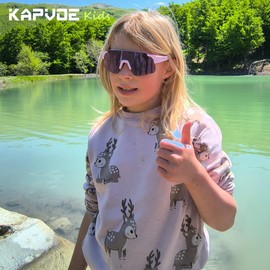 KAPVOE Kids Baseball Glasses Youth Sports Sunglasses Softball Cycling Running Shades Boys Girls Age 3-14 - K9035