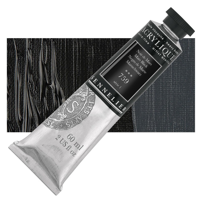 Sennelier Acrylique Acrylic Paint 60ml Tube - 759 Mars Black