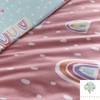 Appletree Rainbow Pom-Duvet Cover Set, 100% Cotton, Pink, Single