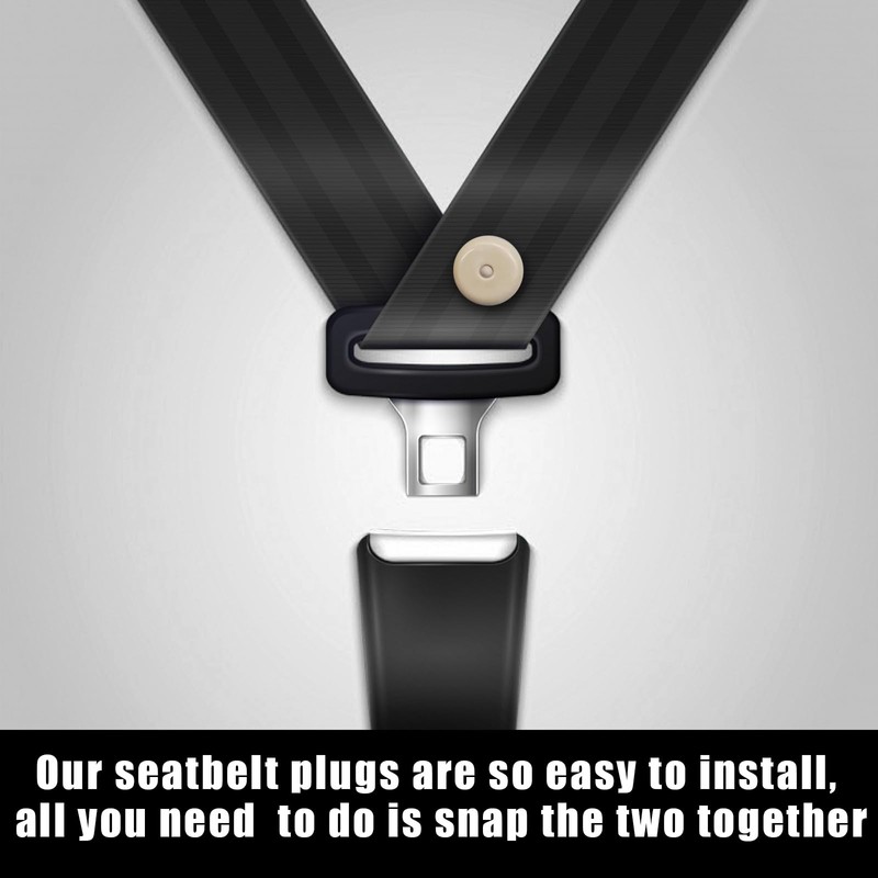 Sylvil 10 Sets Seat Belt Button Stop, Plastic Seat Belt