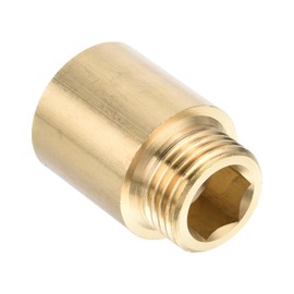 PATIKIL Shower Head Extension Arm, Copper G1/2 Male to Female Thread 36mm Length Pipe Fitting Shower Head Extender