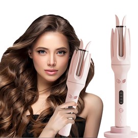 Vindobil Automatic Curling Iron，Four Temperature Levels can be Selected，Rotating Curling Iron，Diameter 28mm ，Anti-Tangle Rotating Curling Wand for Hair Styling,Pink..