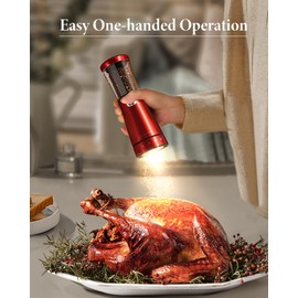 Electric Salt and Pepper Grinder Set Rechargeable, Electric Pepper Grinder with Adjustable Coarseness, 4.5oz Large Capacity, 1.8" Wide-Mouth & Storage Base, One-Hand Operation Kitchen Gadgets