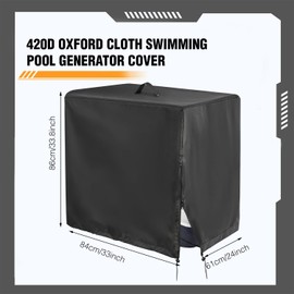 Huaerle Sand Filter Pump Cover,Heavy Duty Pool Filter Cover,600D Waterproof UV Resistant Anti-Fading Pool Sand Filter Cover,Sand Filter Pump Protection Cover for Above Ground Pools9(86 * 84 * 61cm)