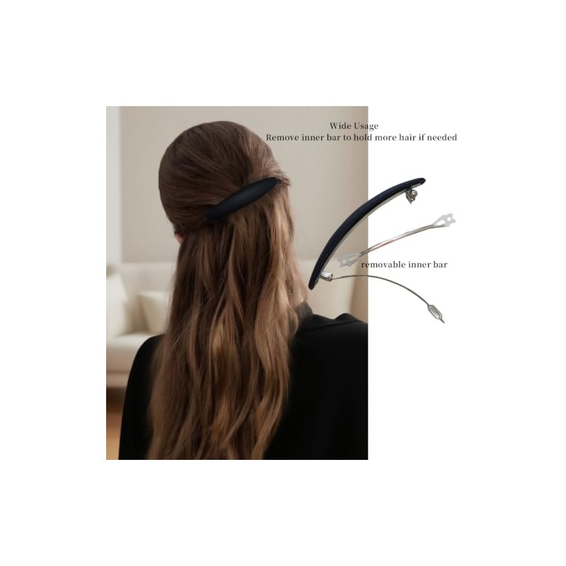 Pinzas Grandes Para El Cabello, Mate, De 10 Cm (4"),