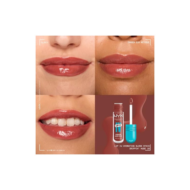 NYX Professional Makeup, Lip IV Tinta para Labios Hidratante con