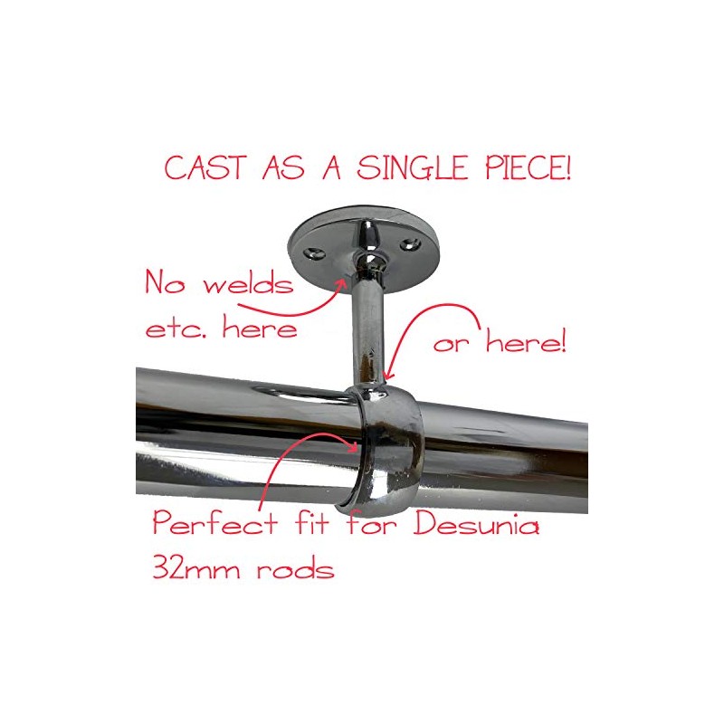 Desunia Die-Cast Mid Hanger for Chrome Round Closet Rod |