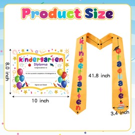 BkeeCten Kindergarten Preschool Graduation Certificates - Kindergarten Preschool Sash Blank Awards Certificate Graduation Diploma Set Kids' Grad Celebration of Achievement Award Congrats Grad Party