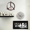 Ecqizer Peace Sign Wall Decor - Hippie-Inspired Copper Wall Art