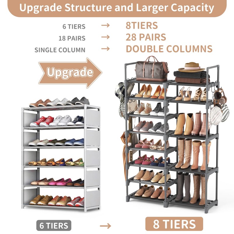 ROJASOP Shoe Rack, Shoe Storage Organizer for Closet Entryway Garage