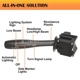 Rich Turn Signal and Faro Dimmer Switch Blinker Palanca, compatible con Chevy 2005-2010 Cobalt|2006-2011 HHR|Pontiac 2007-2009 G5/Torrent|Solsticio 2006-2009, sustituye a D6254E, 20940099, SW5 88