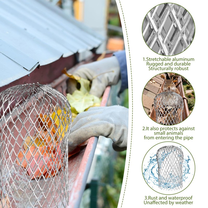 YYTECH Pack of 8 Gutter Leaf Protection, Rain Gutter Leaf