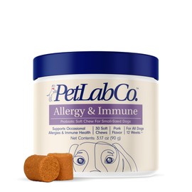 PetLab Co. Allergy & Immune Daily Probiotics for Dogs. Supports Yeast Production, Seasonal Allergies, Intermittent Itchiness, Gut & Digestive Health - 30 Chews for Small Dogs - Packaging May Vary