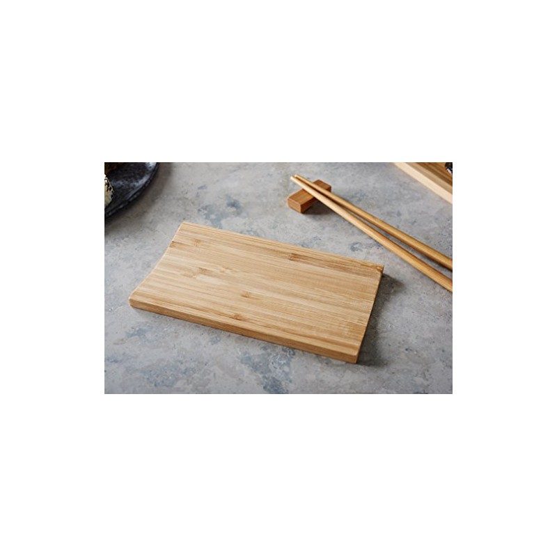 Reishunger Sushi Serving Board Traditional Bamboo Serving Plate, 18 x