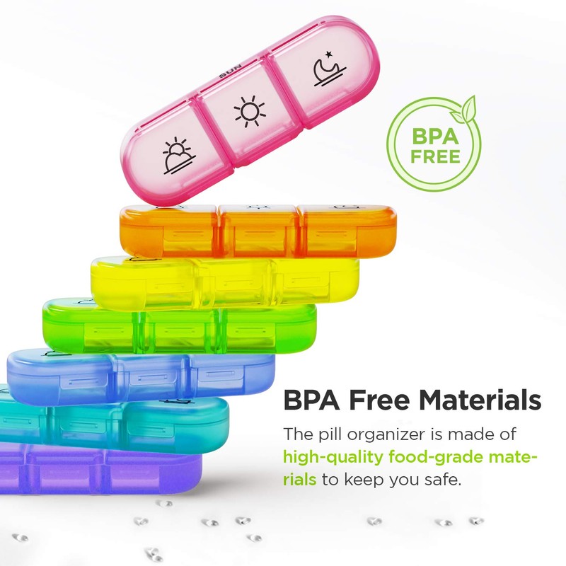 AUVON Weekly Pill Organizer 3 Times a Day, Large 7
