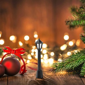 EXCEART 6 Piezas Ornamento Luces En Miniatura Farolas En Miniatura De 6 Pulgadas Poste De Luz Lámpara De Pie con Interruptor De Luz Led Mini El Plastico Niño Lámpara De Piso Ingredientes