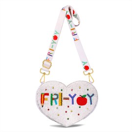 NVENF Pencil Purse for Women Beaded Teacher Purse Crossbody Shoulder Bag Back To School Teacher Accessories Outfits Appreciation Gifts (Style G)