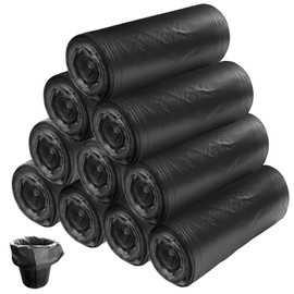 200 Stück Müllbeutel 20l, Recycelbar Abfallbeutel für Küche Biomüllbeutel, Besonders Reißfest und wasserdicht Mülltüten für den Restmüll und die Wertstoffsammlung (50x40cm, Schwarz)