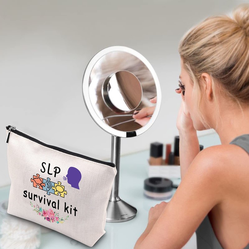 WCGXKO SLP Survival Kit Speech Therapist Gift Zipper Pouch Makeup