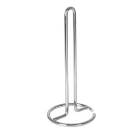Spectrum Euro Paper Towel Holder Chrome – Freestanding Countertop Dispenser for Kitchen, Easy Tear Access, Sleek Modern Design, Fits Standard Rolls, Durable Steel Construction
