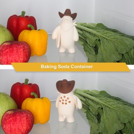 KLOWOAH Baking Soda Holder For Fridge,Refrigerator Reusable Deodorant Container,Reusable baking soda container,5.1x3.1 Inches (White-1 Pack)