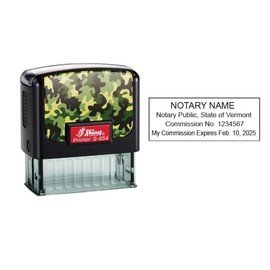 Shiny S-854 Self Inking Notary Stamp Vermont (Camouflage Faceplate)