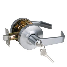 HISAFE Storeroom Door Handle Heavy Duty Grade 2 Commercial Door Locks, Non-Handed, UL 3 Hour Fire Rated, ADA Compliant, Satin Chrome Finish 26D, 2-3/4''Backset, X-XG-ST-70