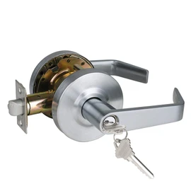 HISAFE Storeroom Door Handle Heavy Duty Grade 2 Commercial Door Locks, Non-Handed, UL 3 Hour Fire Rated, ADA Compliant, Satin Chrome Finish 26D, 2-3/4''Backset, X-XG-ST-70